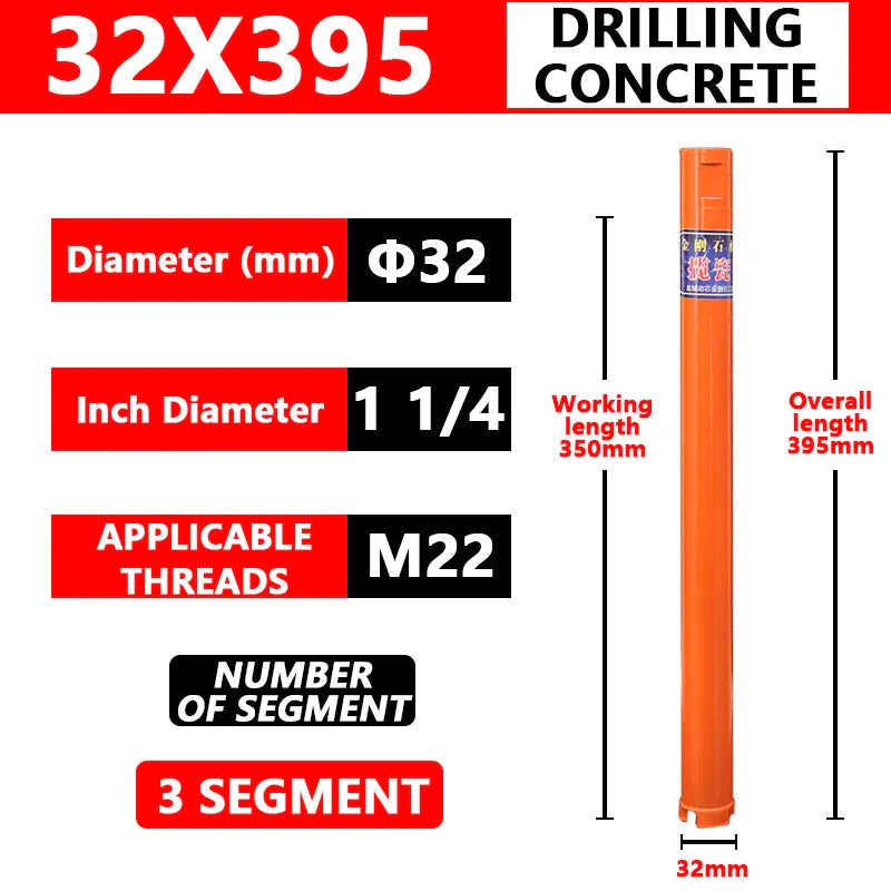 Concrete Killer 395 – Lizard Vigilante Diamond Core Drill Bit for Reinforced Concrete (25–200mm) | Aircon Wall Puncher from Hell