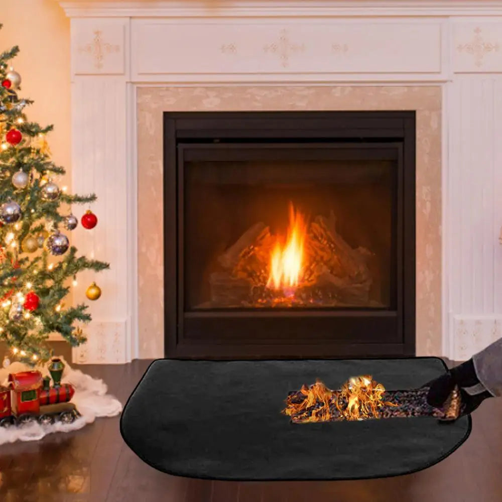 Double-Layer Fireproof Fireplace Mat – Heat-Resistant Fiberglass Floor Protector for Wood Floors & Hearth Safety