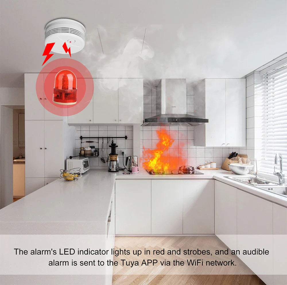 Tuya Wifi Smoke Slayer — 80dB Fire Alarm with Smart Life Edge