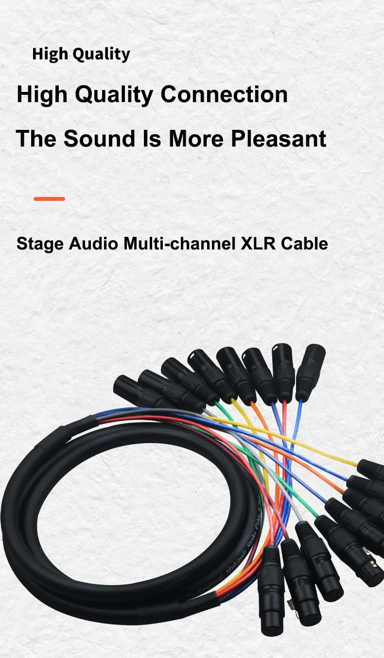 "8-Lane Sonic Fury Cable" – Pro-Grade 8 Channel XLR Snake Audio Cord for Soundlords & Studio Commanders