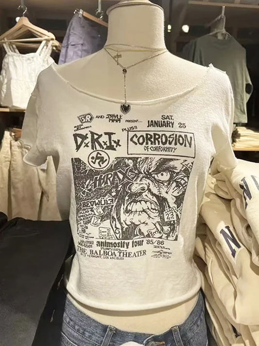 Lizard Vigilante Anime Raw Hem Street Tee – Summer Riot Cut Cotton Top