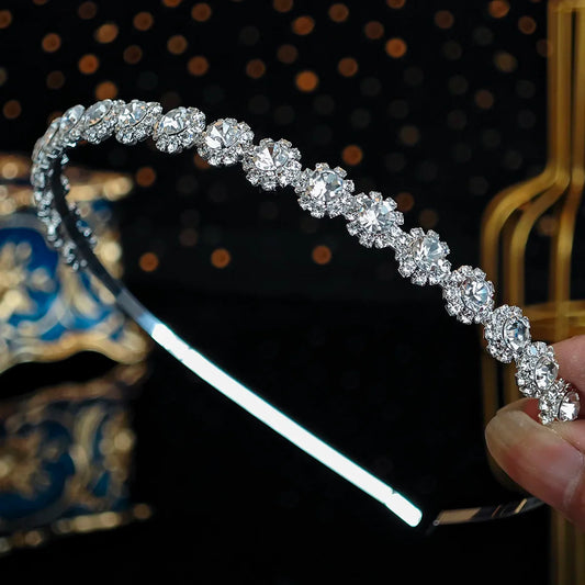 Sparkling Rhinestones Hair bands Fashionable Crown Handmade Head Bands Jewelry Accessories School Halloween Gifts for Girls