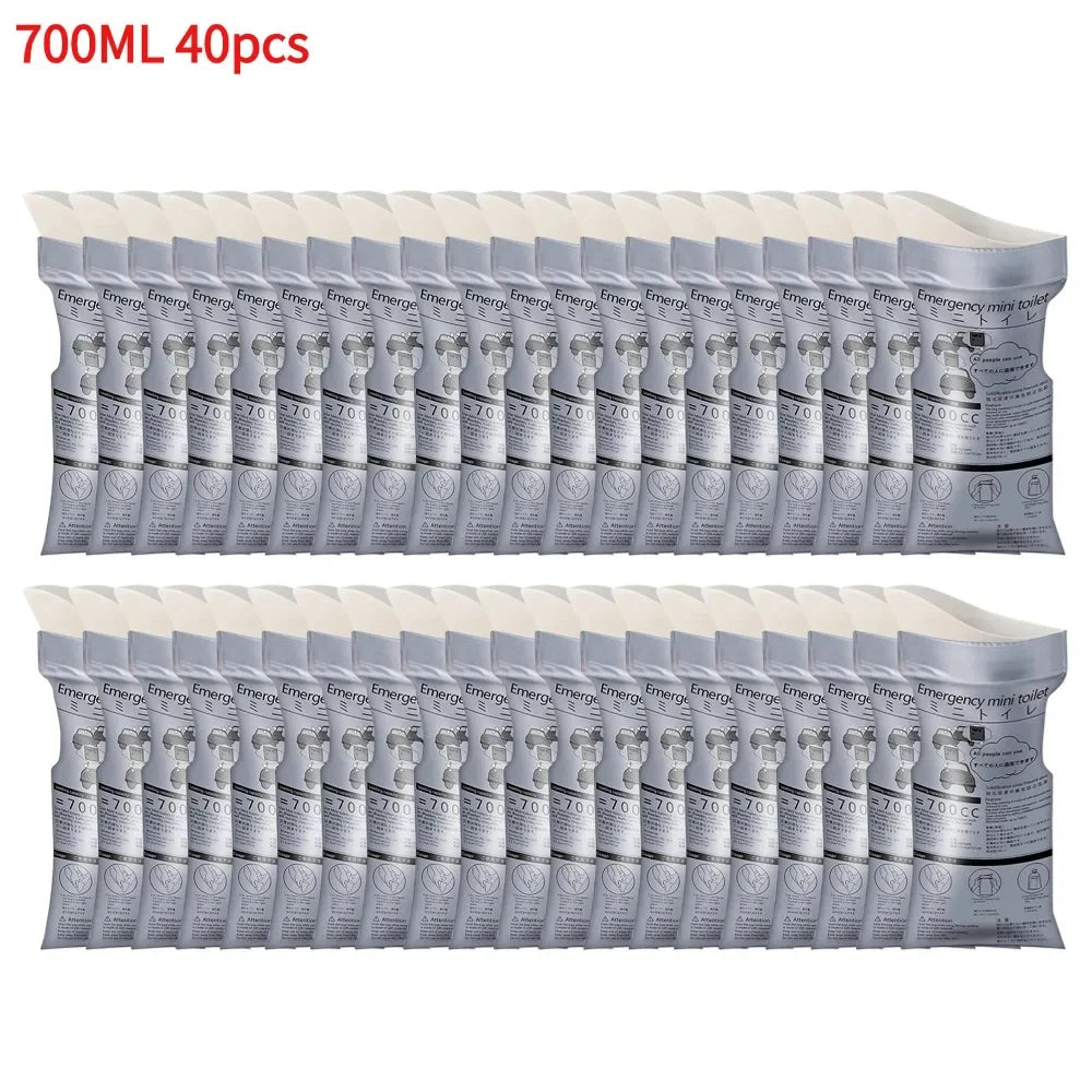 GoTime Bags – 4–40Pc Travel Pee & Emergency Urine Bags for Men, Women & Kids | 600ml/700ml Portable Leakproof Mini Toilets