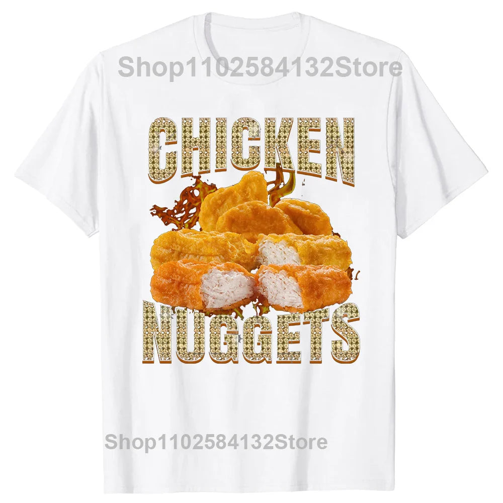 Nugget Lord Tee — Hilarious Chicken Nugget Meme Shirt for Men & Women, Oversized Casual Cotton Vibes with Heavy Metal Attitude