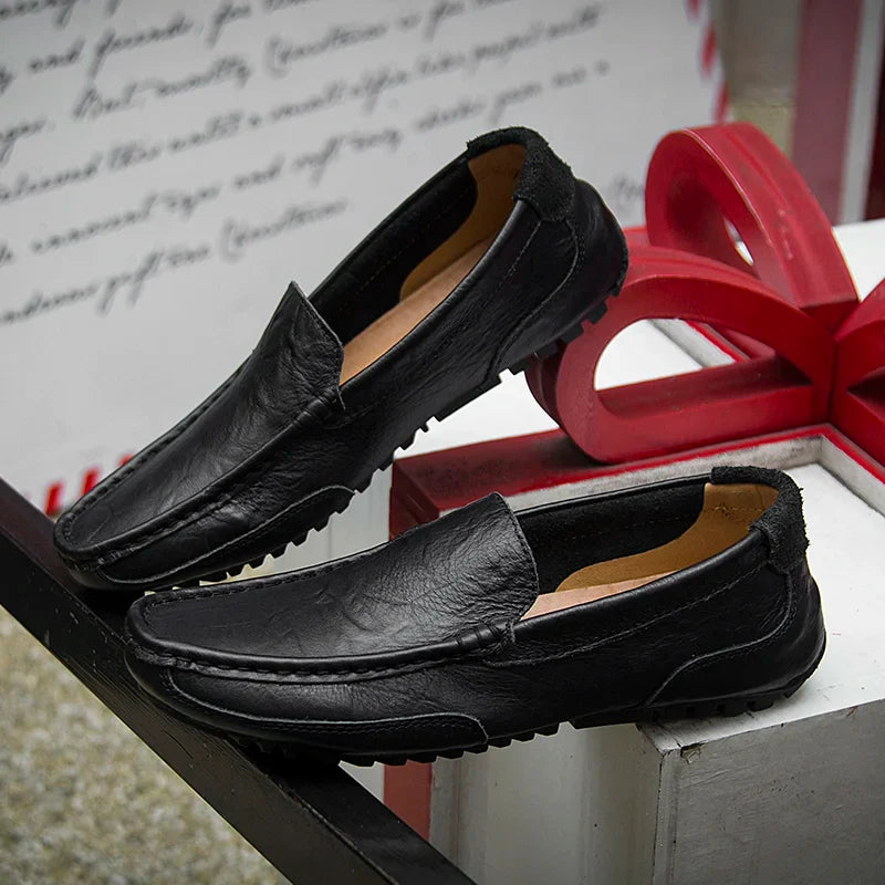 "Drive Boss Loafers" – Men’s Luxury Genuine Leather Anti-Skid Slip-On Dress & Driving Shoes