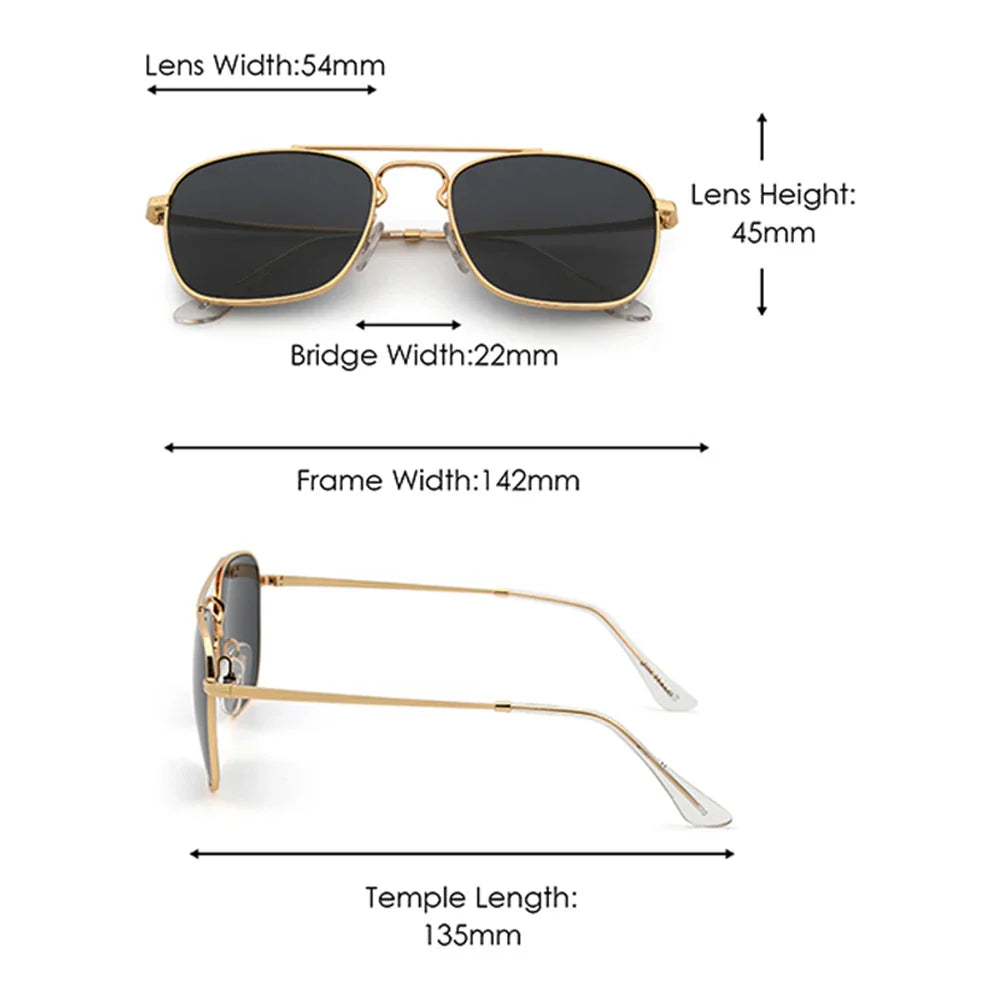 JM EdgeForce Square Sunglasses for Men & Women – Metal Frame UV400 Protection, Rock & Roll Ready