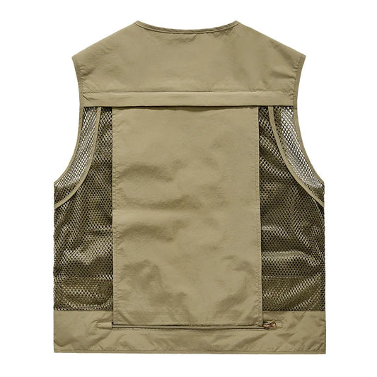 FGKKS Outdoor Multi Pocket Vest Breathable Sports Utility Jacket For Men