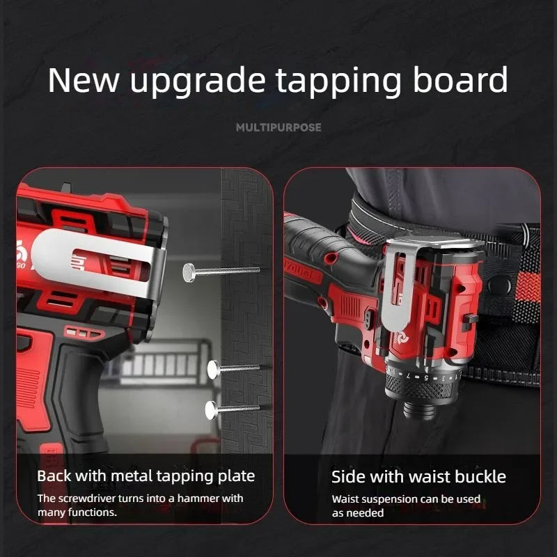 CHIGO 18V “DRILL 'TIL IT HURTS” Brushless Knockable Cordless Driver – 80N·m Torque, Rock-Solid Power Tool for DIY Kings