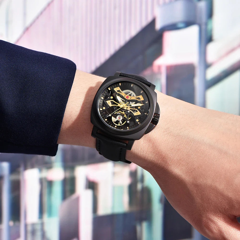 PAGANI DESIGN PD-YS017 “Midnight Machine” | 40MM Sapphire Automatic Men’s Watch | 100M Diver Grade Waterproof Skeleton Lume Timepiece