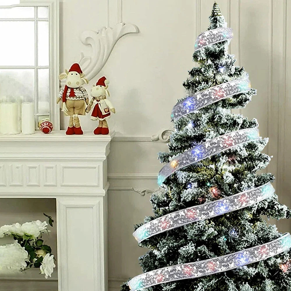 THOOBO! GlowRibbon Fairy Lights — 3m/5m Christmas Bow String Lights for Trees, Mantels & DIY Décor (Battery Powered) ✨