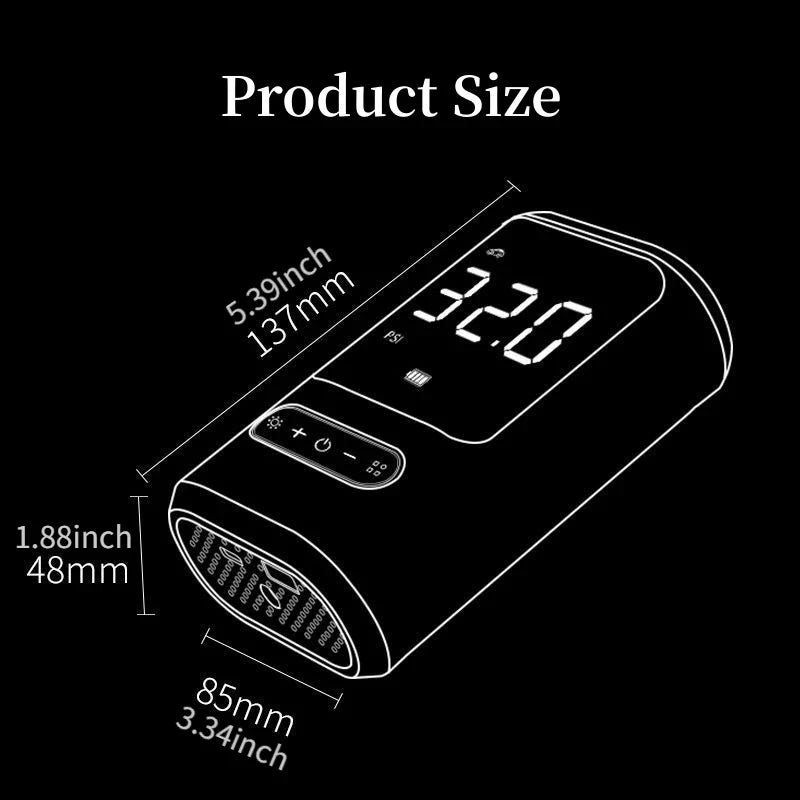 PuffDaddy X1 – Wireless Tire Inflator Air Pump with Auto Stop, 150PSI Power for Cars, Bikes, Balls & Boats | Compact, Fast & Seriously Handy