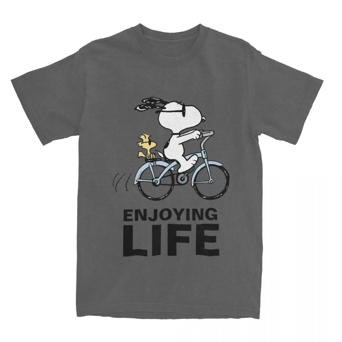 Snoopy & Woodstock Holiday Ride T-Shirt – Men’s & Women’s Cotton Comic Classic – Christmas Bicycle Adventure Tee