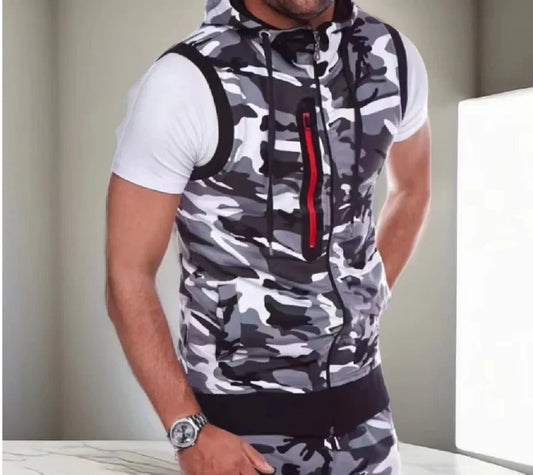 "Jacked Ghost Camo" Sleeveless Hooded Vest – Bodybuilding Street Armor for Savage Trips & Summer Mayhem