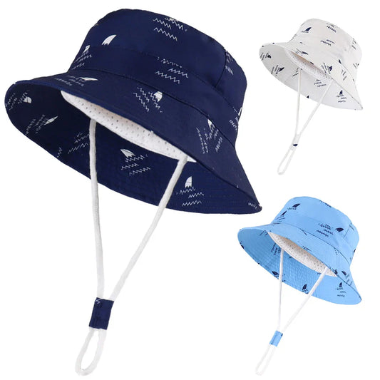 Shark Splash Baby Sun Hat – playful bucket cap with summer-proof UV defense
