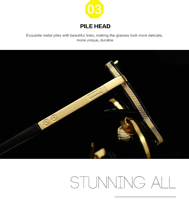 DEATHEYES KP1828 – Oversized Metal Gradient Sunglasses for Men | GTA Getaway Edition UV400 Shades