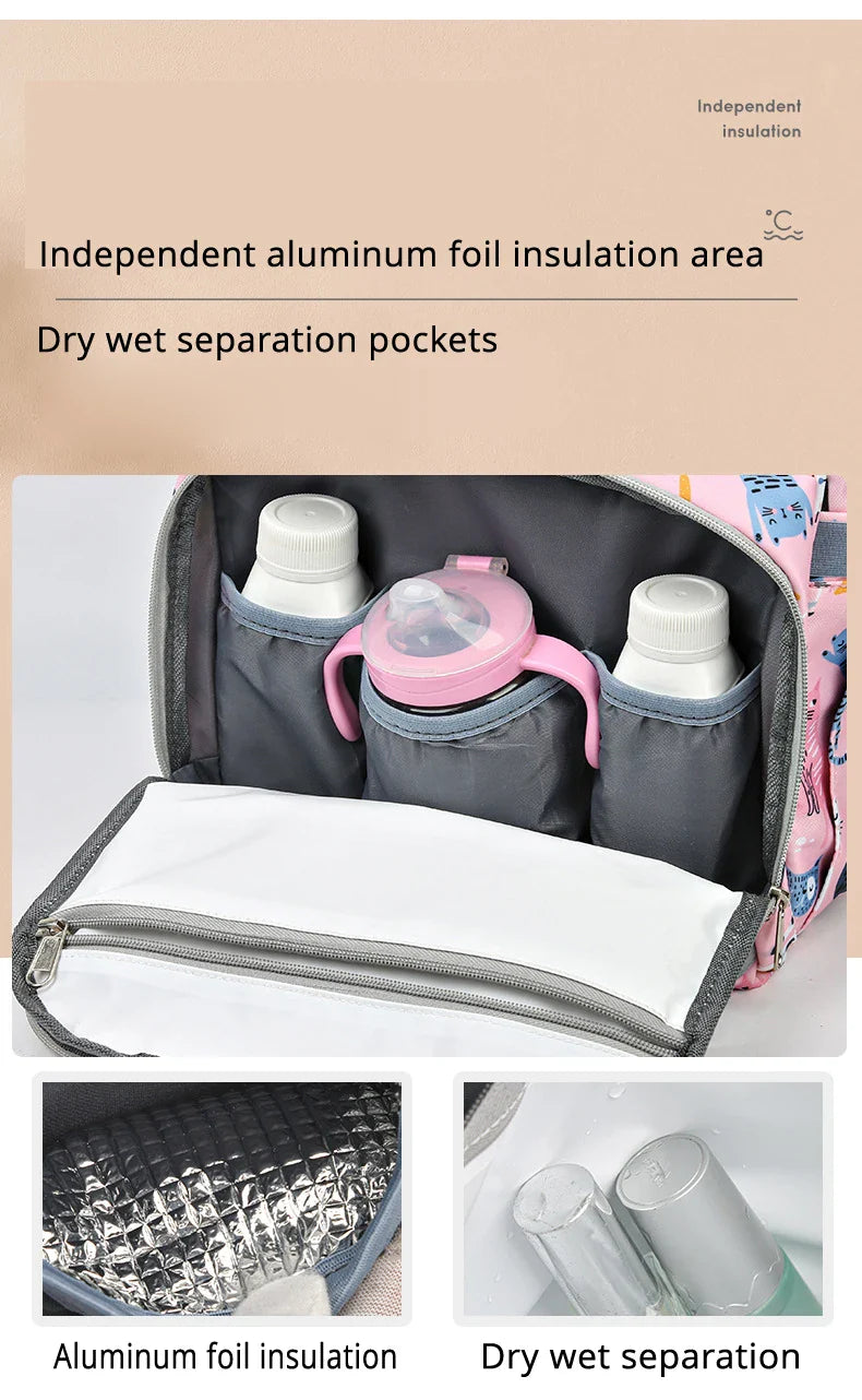 JoyTrail Mommy Backpack — Lightweight Printed Nylon Maternity & Baby Travel Bag with Large Capacity