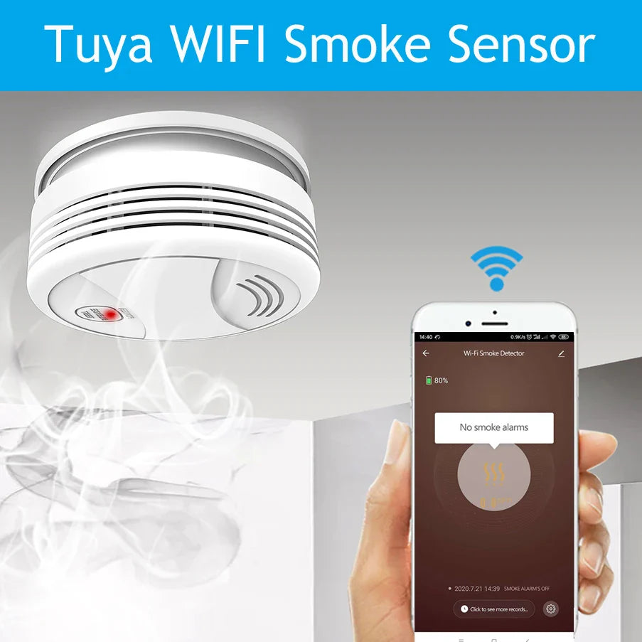 Tuya Wifi Smoke Slayer — 80dB Fire Alarm with Smart Life Edge