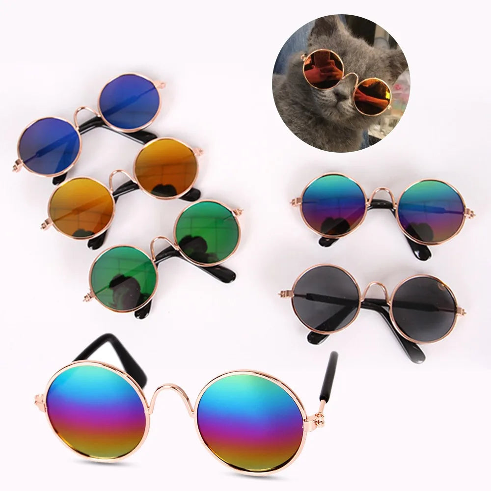 Purrfect Shades – Vintage Round Cool Cat & Dog Sunglasses for Stylish Pets