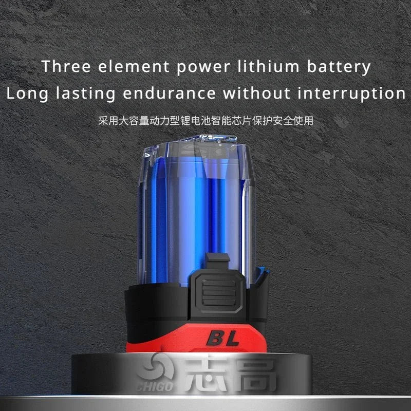 CHIGO 18V “DRILL 'TIL IT HURTS” Brushless Knockable Cordless Driver – 80N·m Torque, Rock-Solid Power Tool for DIY Kings