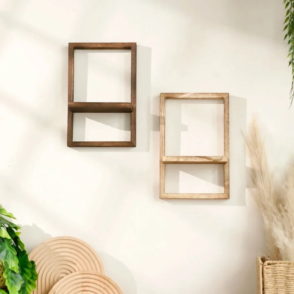 “Wall of Riffs” Industrial-Grade Wooden Hanging Shelf – Post-Modern Display Rack for Loud Lives & Louder Walls