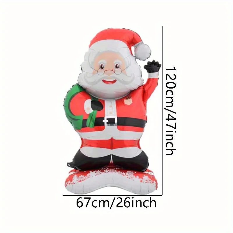 Standing Santa Claus Foil Balloon – 1/2pc Christmas Party Decoration for Holiday, Family, and New Year Celebrations 🎅✨