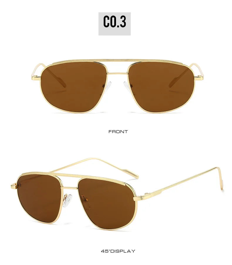 ThrasherVision Metal Punk Half-Frame Pilot Shades – UV400 Gradient Eyewear for Rebels & Rockstars