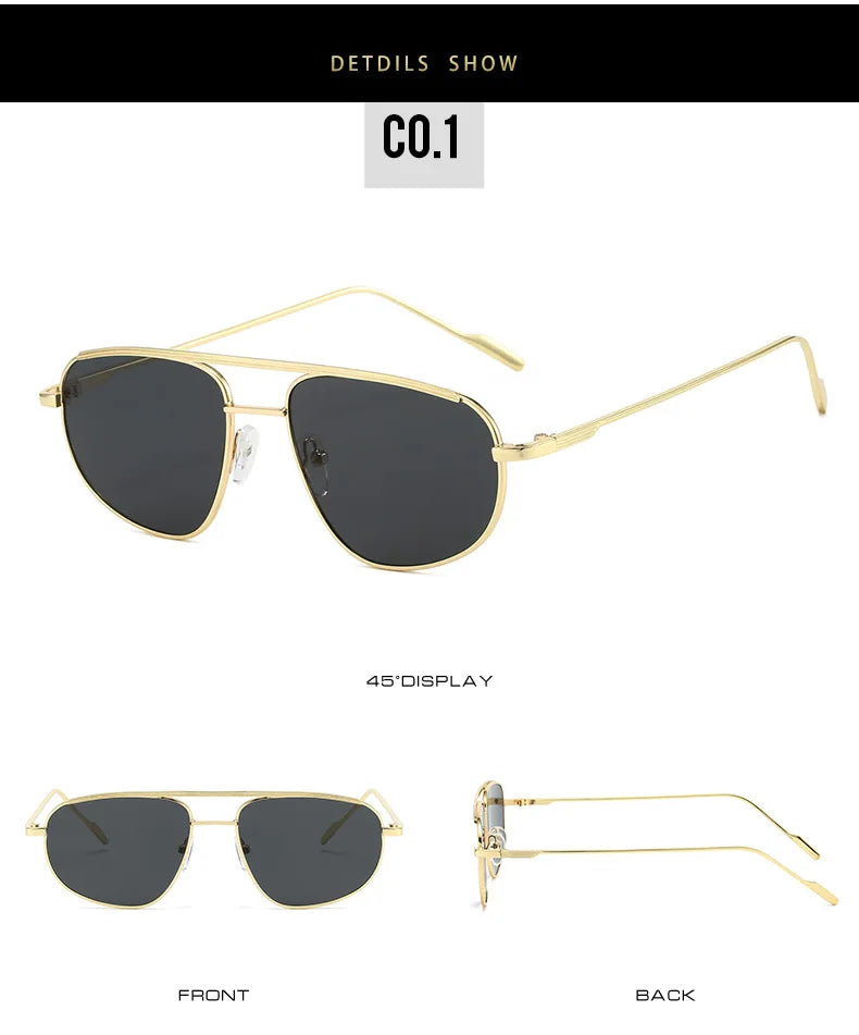 ThrasherVision Metal Punk Half-Frame Pilot Shades – UV400 Gradient Eyewear for Rebels & Rockstars