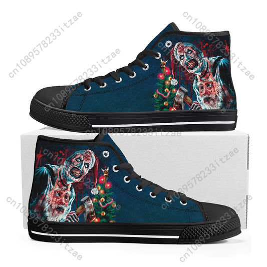 Terrifier Clown High Top Halloween Sneakers – Custom Canvas Horror Shoes for Men Women Teens