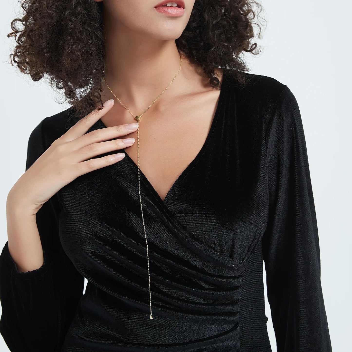 ANDYWEN 925 Sterling Silver Heart Pendant Necklace – Adjustable Snake Chain Charm for Women