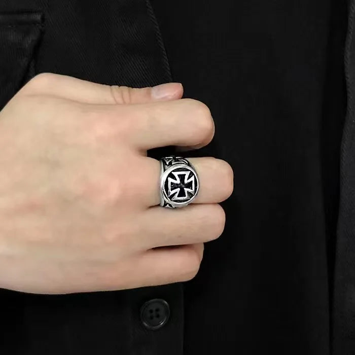 "HELLSILVER // Gothic Cross S925 Ring – Certified Street-Grade Authority for the Damned & the Dapper"