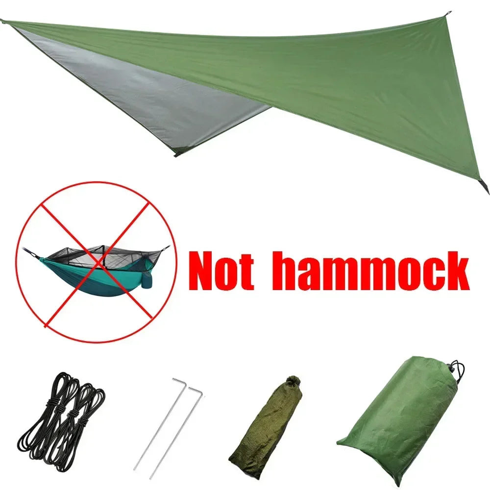 AdventureNest 2-Person Camping Hammock Set – 260x140cm Parachute Hammock with Mosquito Net & Rain Fly Tarp – Ultralight Outdoor Hammock for Travel, Hiking, Backpacking