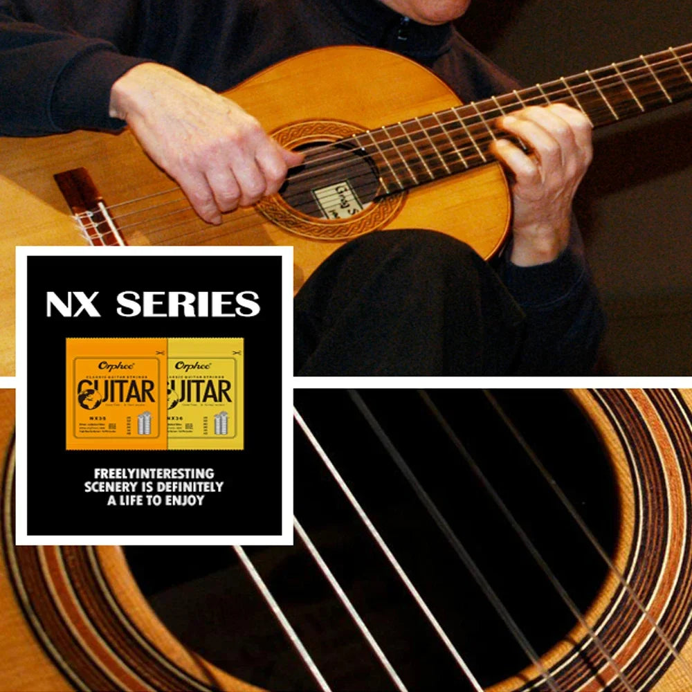 “NX SILVERBLOOD STRING PACK” – 10/50 Set Orphee NX-Series Silver-Plated Nylon Strings | For Classical Guitarists Who Shred in Silence