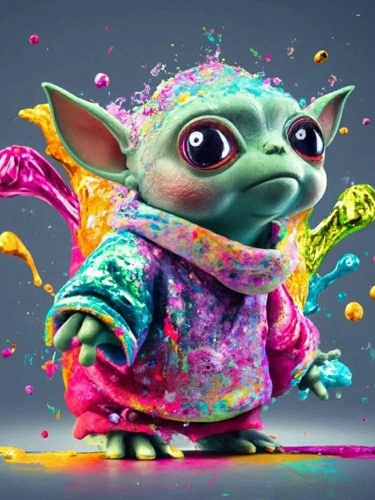 Baby Yoda Star Wars 5D Diamond Painting Cross Stitch Set – Ultimate DIY Sparkle Mosaic Art for Epic Home Decor & Gift