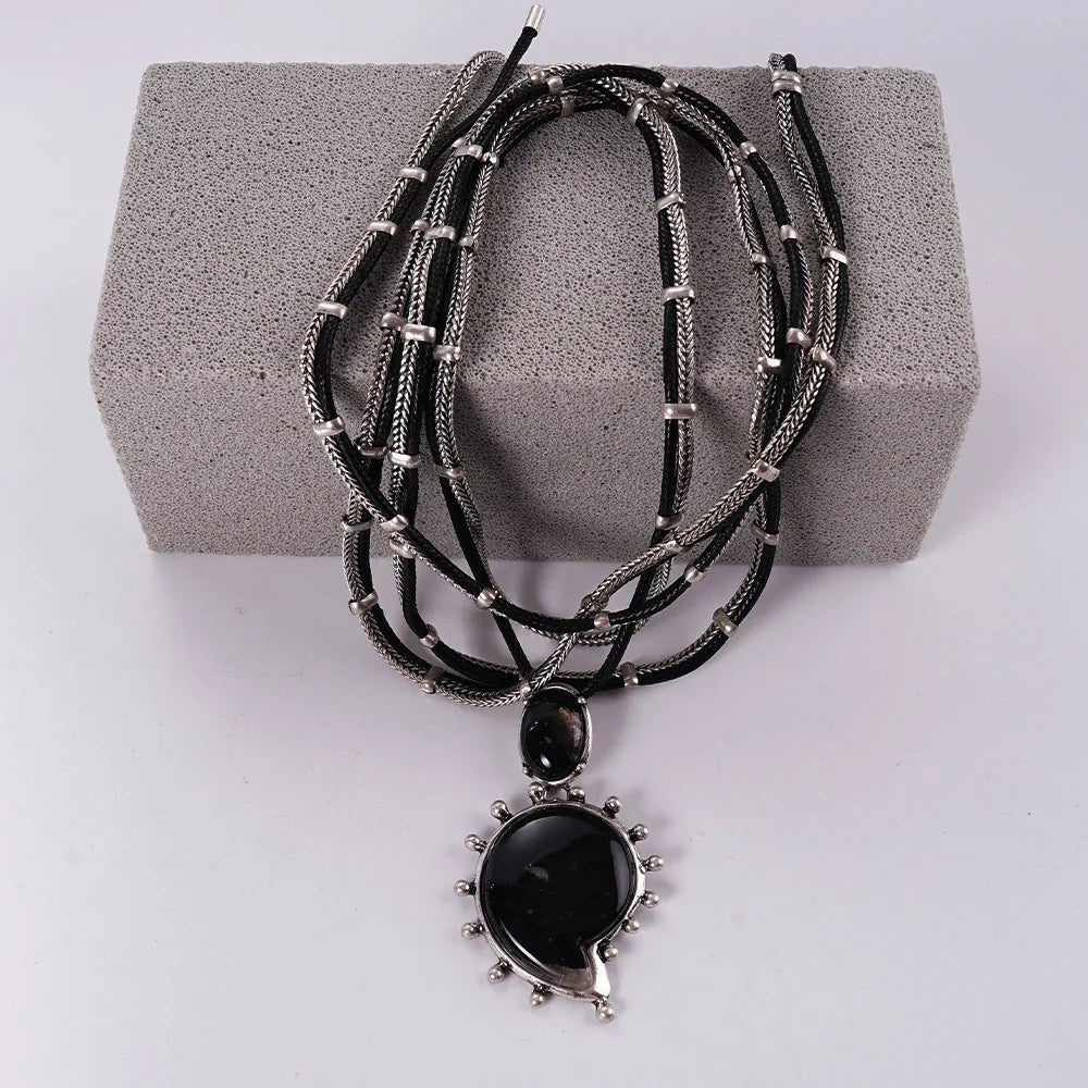 2025 RIOT LINKS – Double-Layer Punk Pendant Necklace for Rule Breakers & Heart Takers