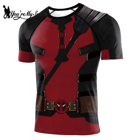 Wolverine Deadpool Superhero Compression Shirt – Men's Cosplay Costume for Halloween and Parties