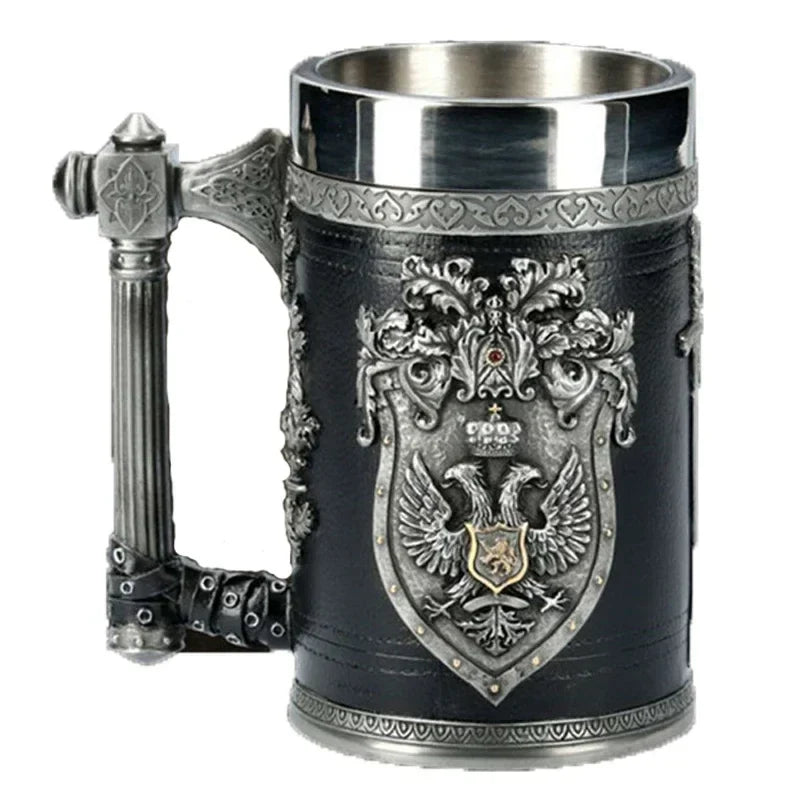 Warhorse Medusa Beer Mug – 600ml Stainless Steel Barbarian Chalice for Warriors, Fathers & Rock Legends