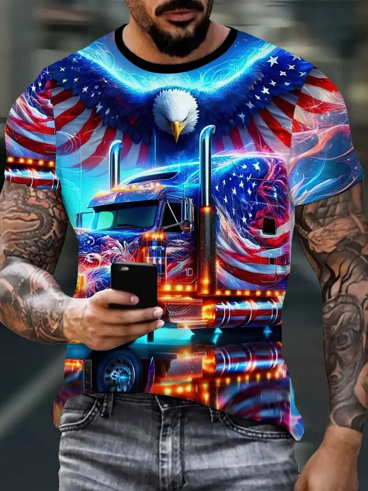 FREEDOM TALON // 3D Screaming Eagle Tee – Summer Casual Patriot Grind Edition