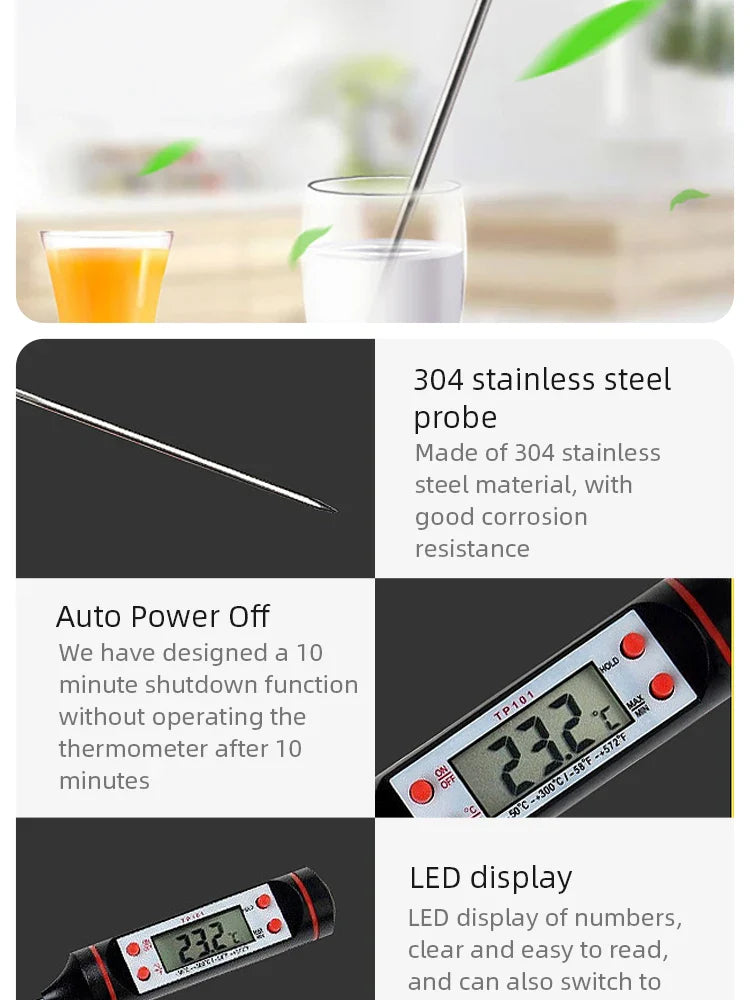 GrillMaster Pro Digital Kitchen Thermometer – Instant Accurate BBQ & Liquid Temp Probe