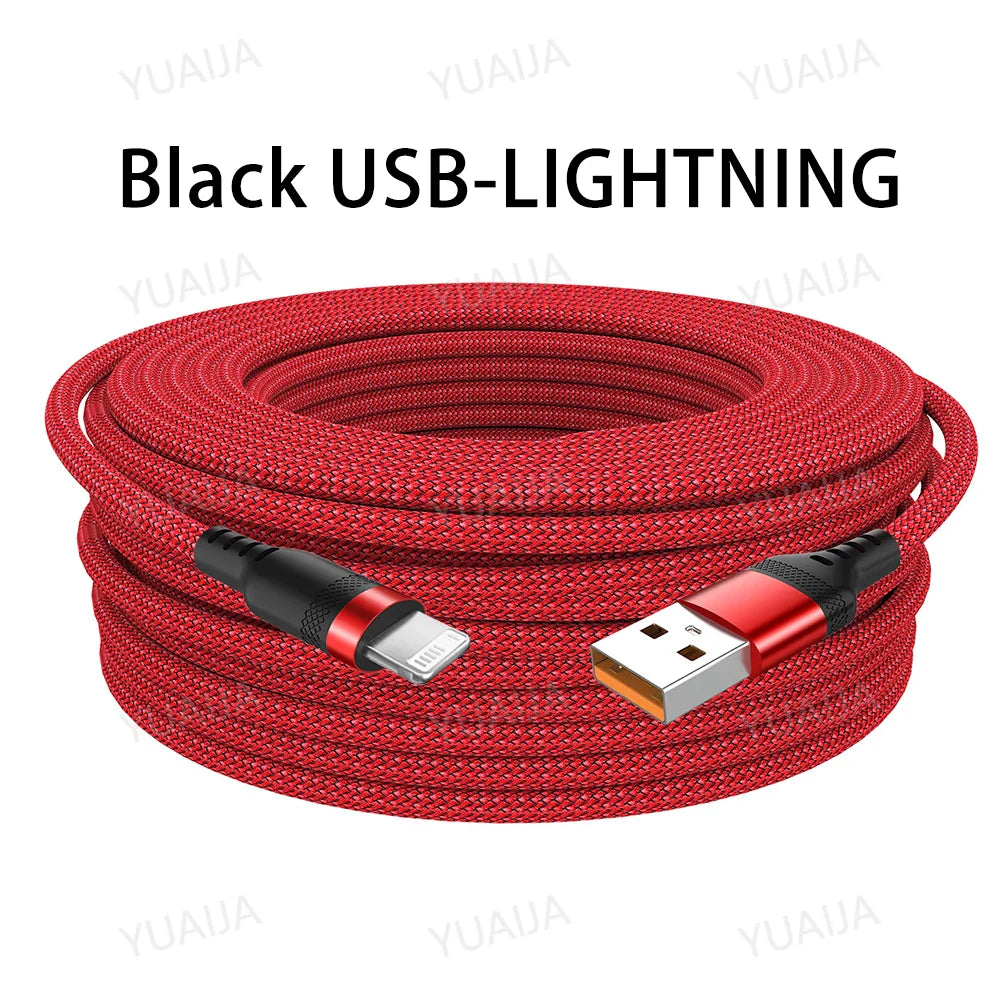 Super Fast USB-C Lightning & Micro USB Cable 3M/5M – Long Braided Charger For iPhone, Android & More ⚡🔌