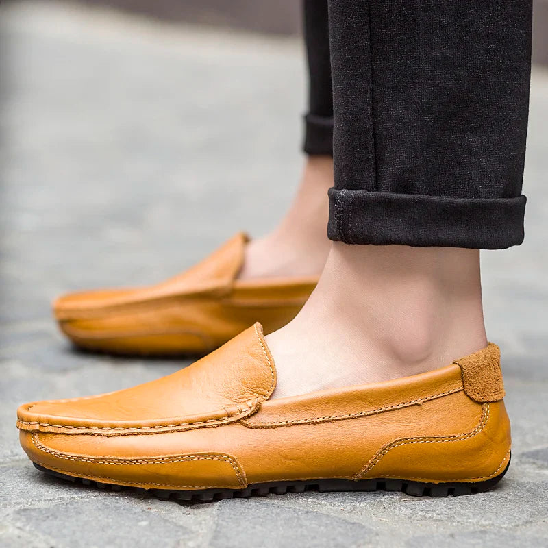 "Drive Boss Loafers" – Men’s Luxury Genuine Leather Anti-Skid Slip-On Dress & Driving Shoes