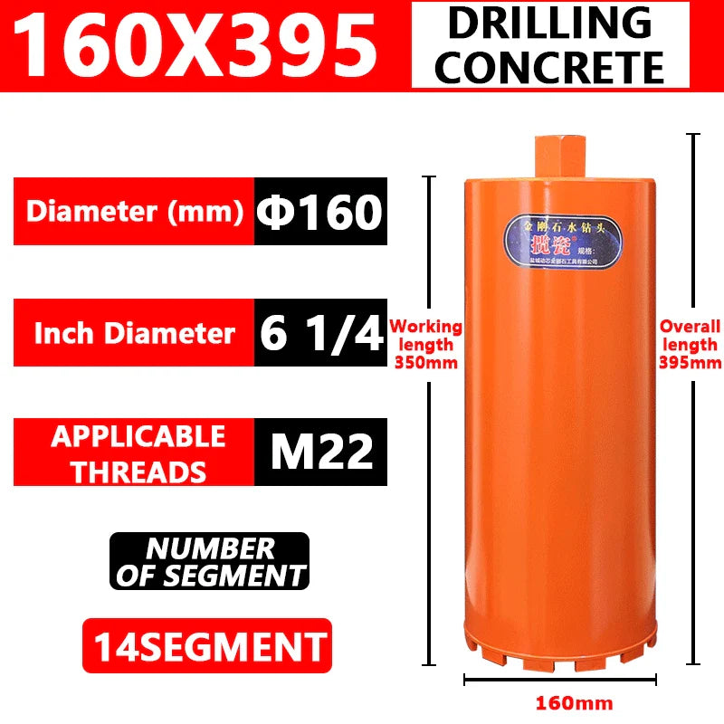 Concrete Killer 395 – Lizard Vigilante Diamond Core Drill Bit for Reinforced Concrete (25–200mm) | Aircon Wall Puncher from Hell