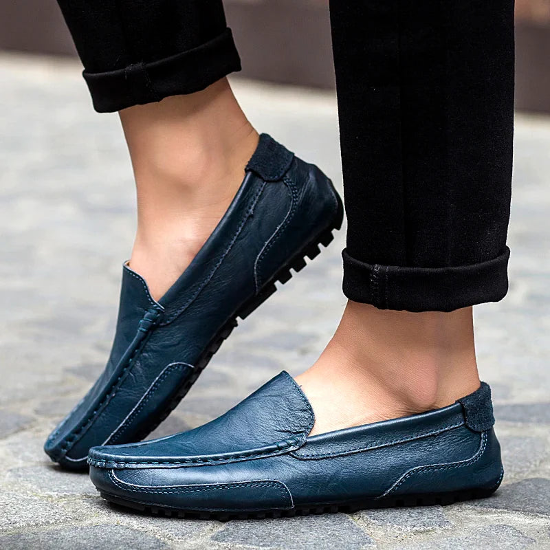 "Drive Boss Loafers" – Men’s Luxury Genuine Leather Anti-Skid Slip-On Dress & Driving Shoes