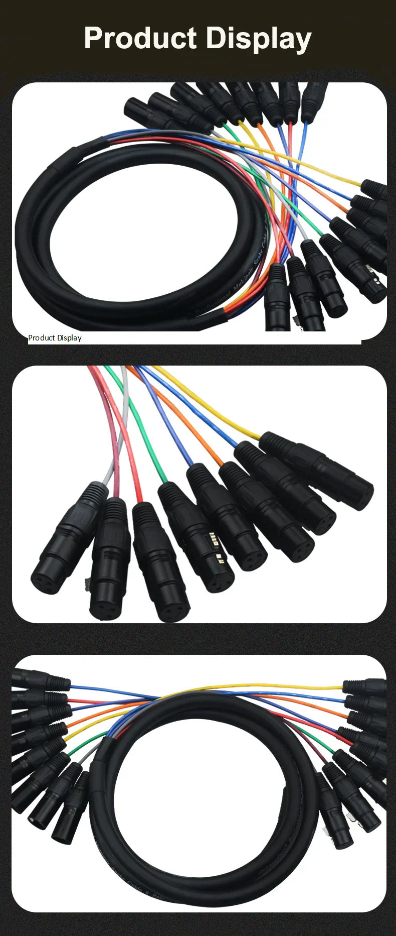 "8-Lane Sonic Fury Cable" – Pro-Grade 8 Channel XLR Snake Audio Cord for Soundlords & Studio Commanders