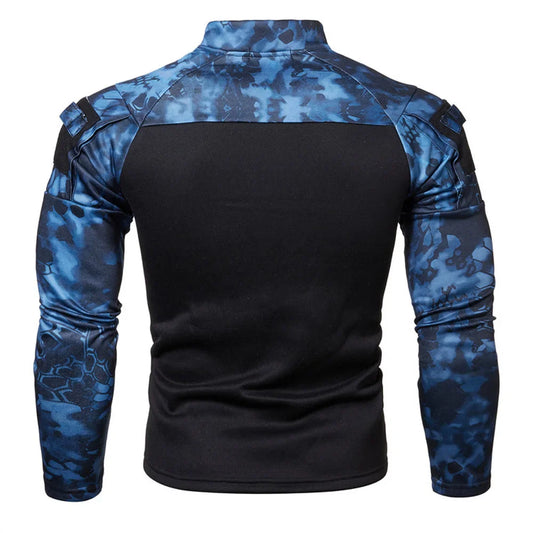 Men’s Camouflage Hoodie Sweatshirt Long Sleeve Outdoor Jogging Training Shirt