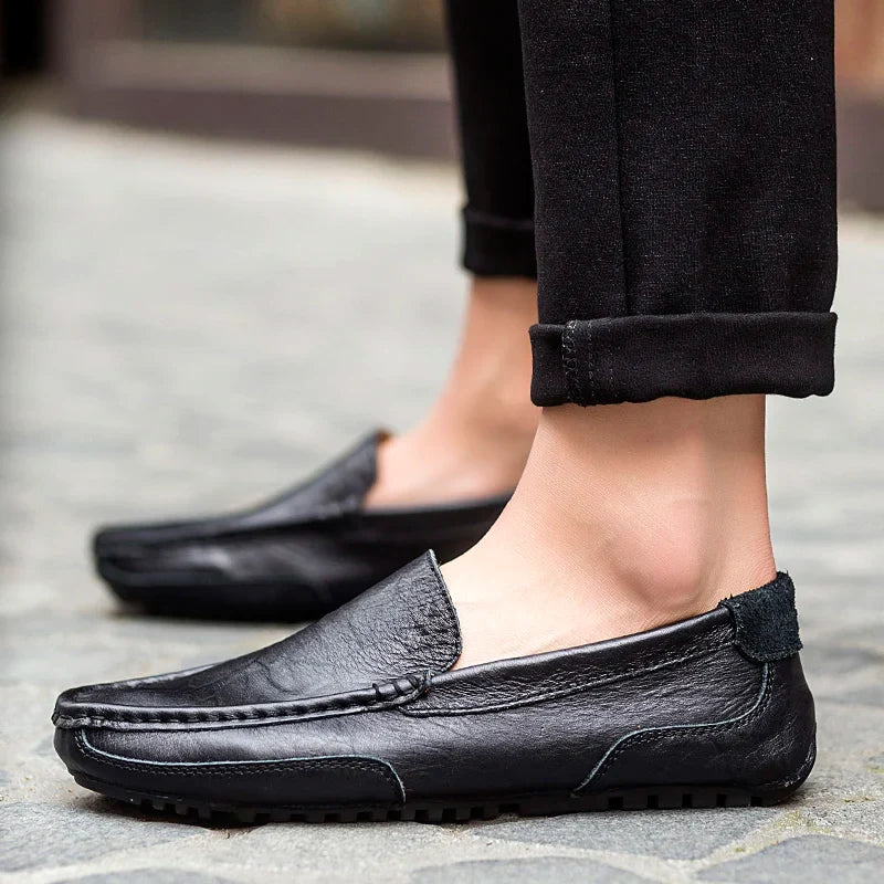 "Drive Boss Loafers" – Men’s Luxury Genuine Leather Anti-Skid Slip-On Dress & Driving Shoes