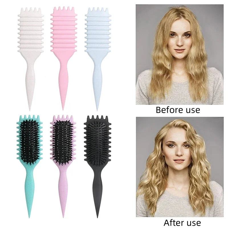 CurlCrafter Salon Styling Brush – Pro Curly Hair Comb for Men & Women, Anti-Pull Detangler & Shaping Tool 💇‍♀️✨
