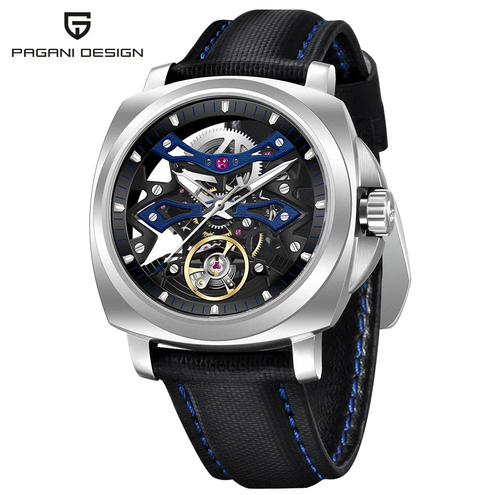 PAGANI DESIGN PD-YS017 “Midnight Machine” | 40MM Sapphire Automatic Men’s Watch | 100M Diver Grade Waterproof Skeleton Lume Timepiece