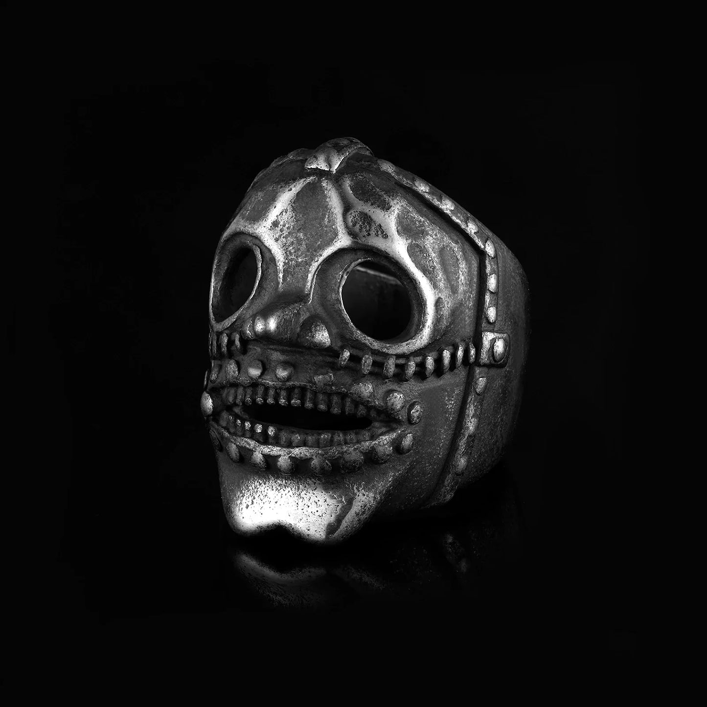 Stainless Steel Evil Skull Biker Ring – 316L Men’s Industrial-Grade Punk Rock Power Band (US Sizes, 30.5g Beast Weight)