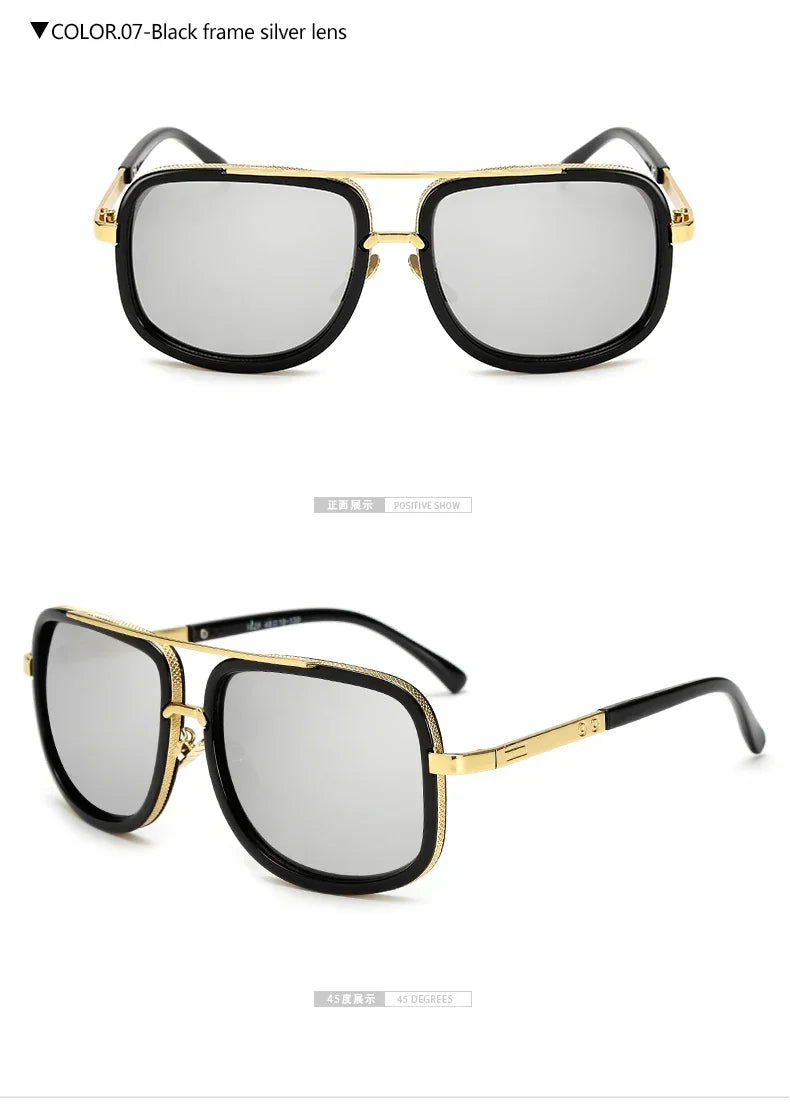 DEATHEYES KP1828 – Oversized Metal Gradient Sunglasses for Men | GTA Getaway Edition UV400 Shades