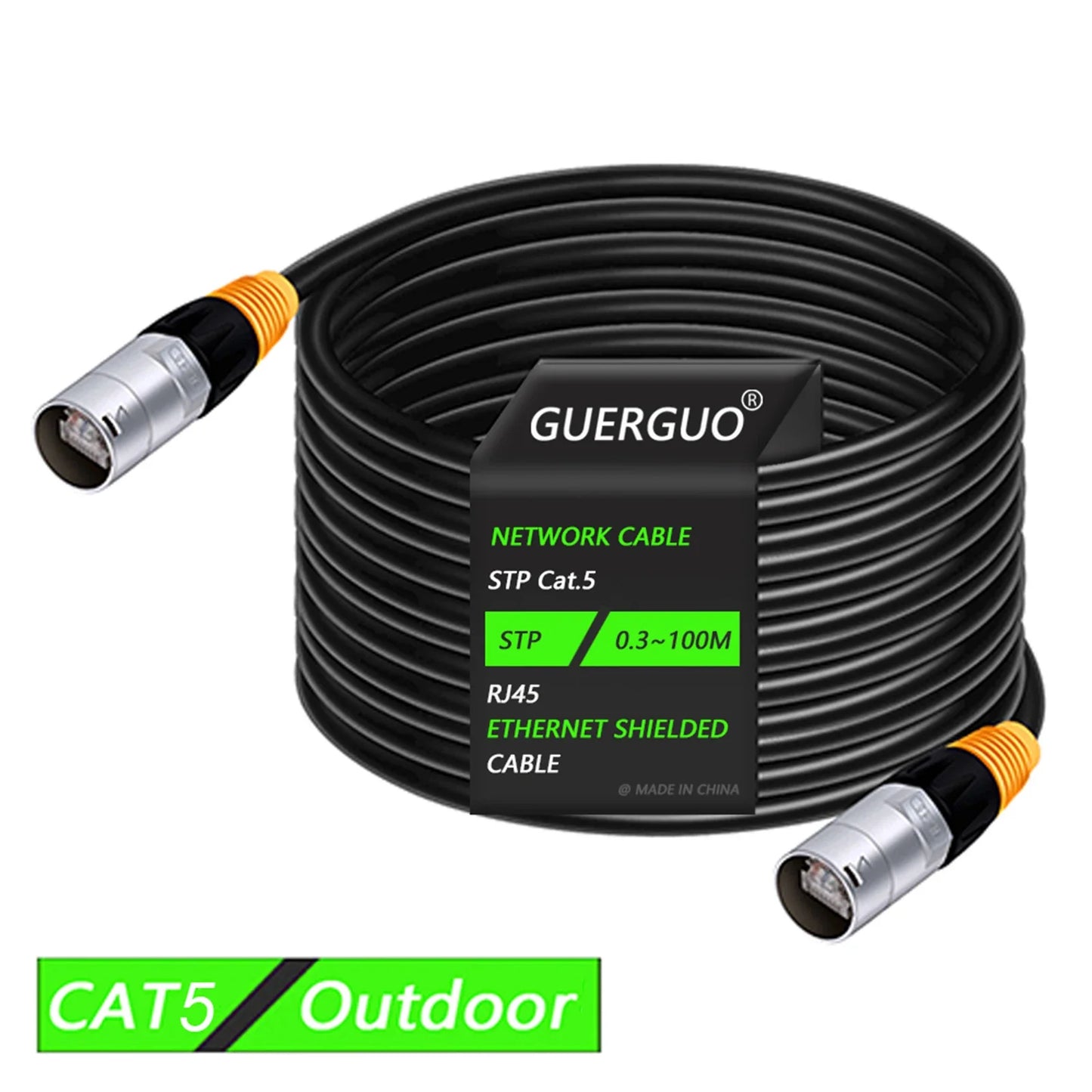 "Cable to the Grave" Ultra Shielded Cat5/Cat6 LAN Line – 0.3M-100M Stage-Ready STP/SFTP Ethernet Cable with Zinc Armor Ends